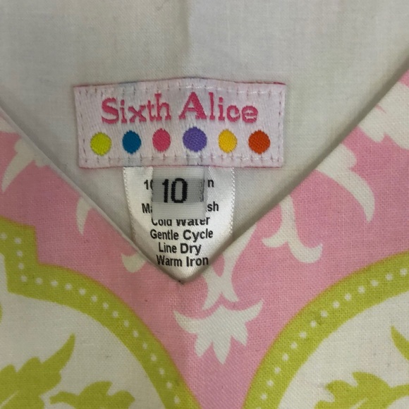 Sixth Alice shift dress pink and green size 10 - Picture 2 of 6